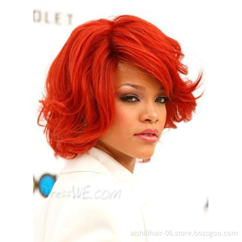 A large number of wholesale synthetic wigs short natural straight wave red hair for Cosplay Wigs and Party Wigs